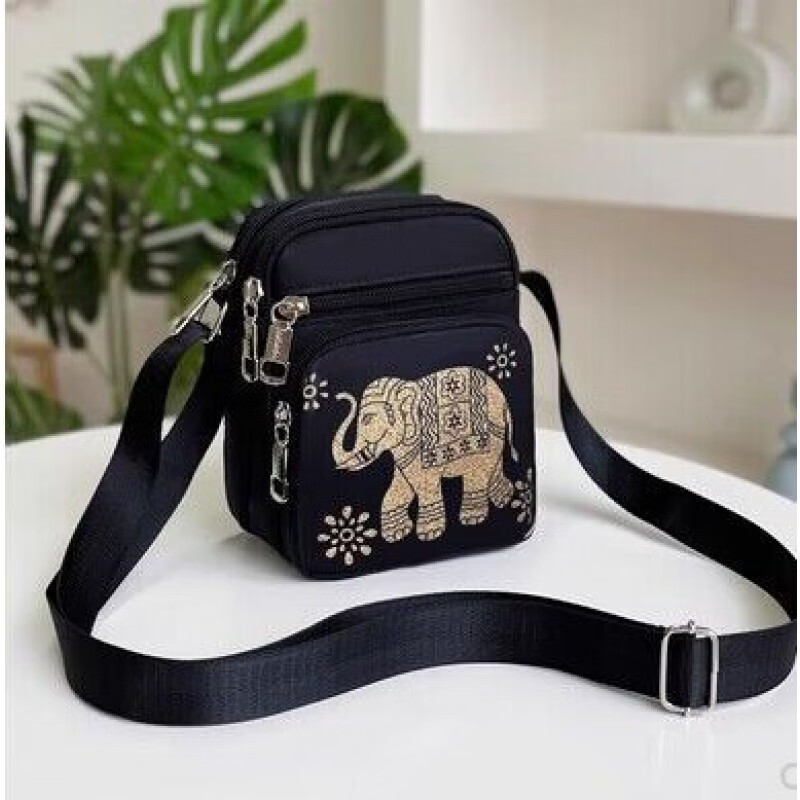 佳品优女2024新款防水牛津布单肩斜挎包迷你小包韩版百搭多层手机零钱包 大象