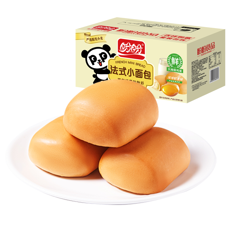 盼盼 法式小面包 早餐零食儿童点心代餐早餐软面包奶香味 1500g/箱