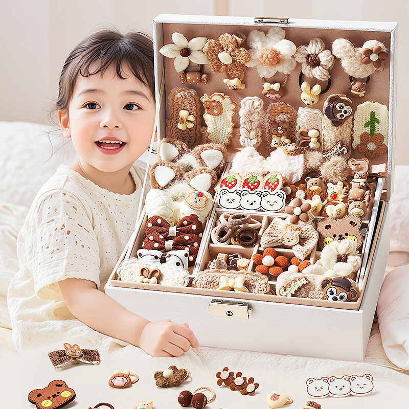 迪漫奇儿童发夹头饰发饰女孩生日礼物新年7-14岁过家家女童玩具首饰盒