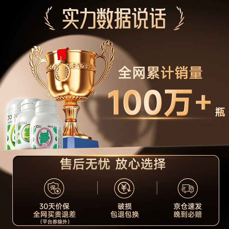 DOBO噗噗片便秘清肠排毒通便润肠药老人膳食纤维西梅肠胃养护清清片 【1盒装80粒】12味草本升级版噗噗片