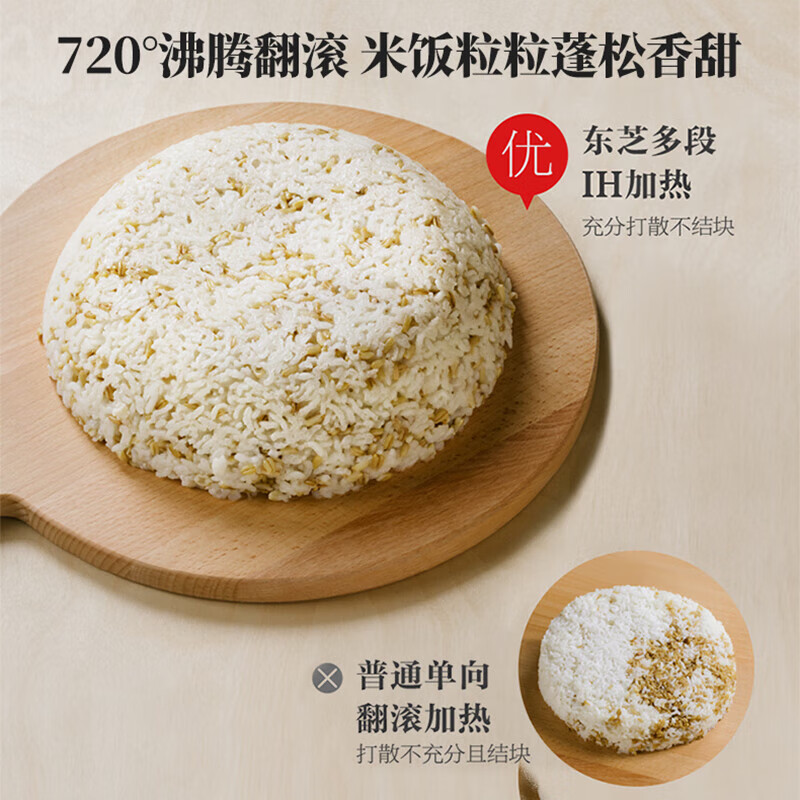 东芝2025新升级 小白露pro电饭煲4L 3-6人 多段IH加热3mm进口备长炭内胆 真空专利电饭锅RC-15VSVC(WY) 4L 小白露PRO真空吸水 双胆