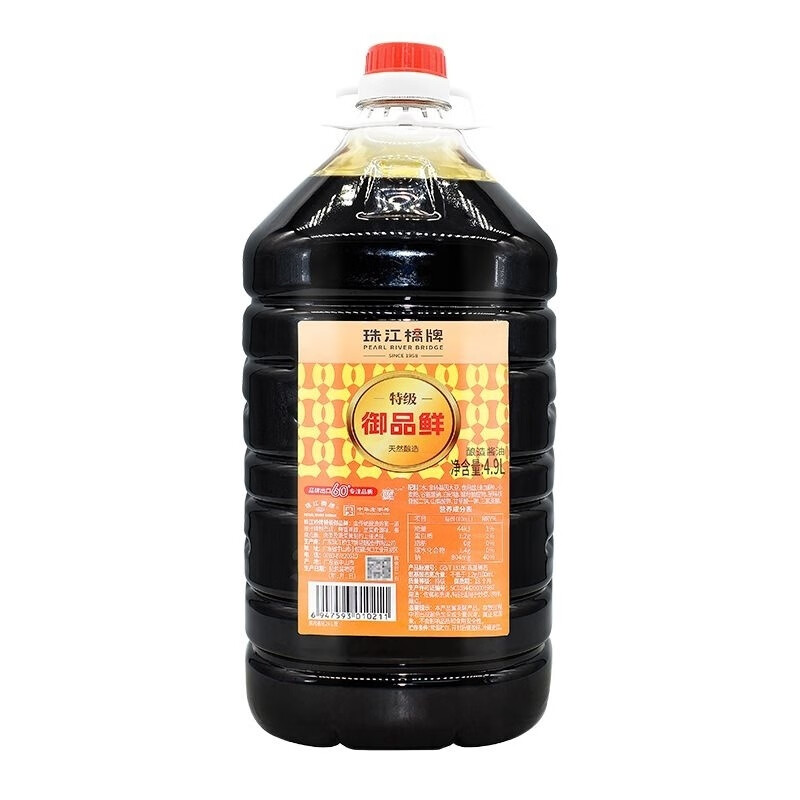 珠江桥特级御品鲜酱油 4.9l 酿造酱油浓鲜 出口酱油 国产酱油 4.9l