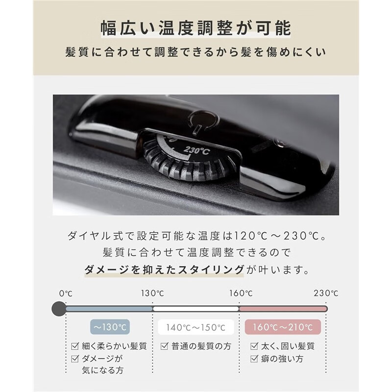 SALONIA【日本直邮】卷发棒女多功能卷发棒直发夹日本卷发棒持久定型不伤发大卷棒 SL-004SBE【米色】 24mm