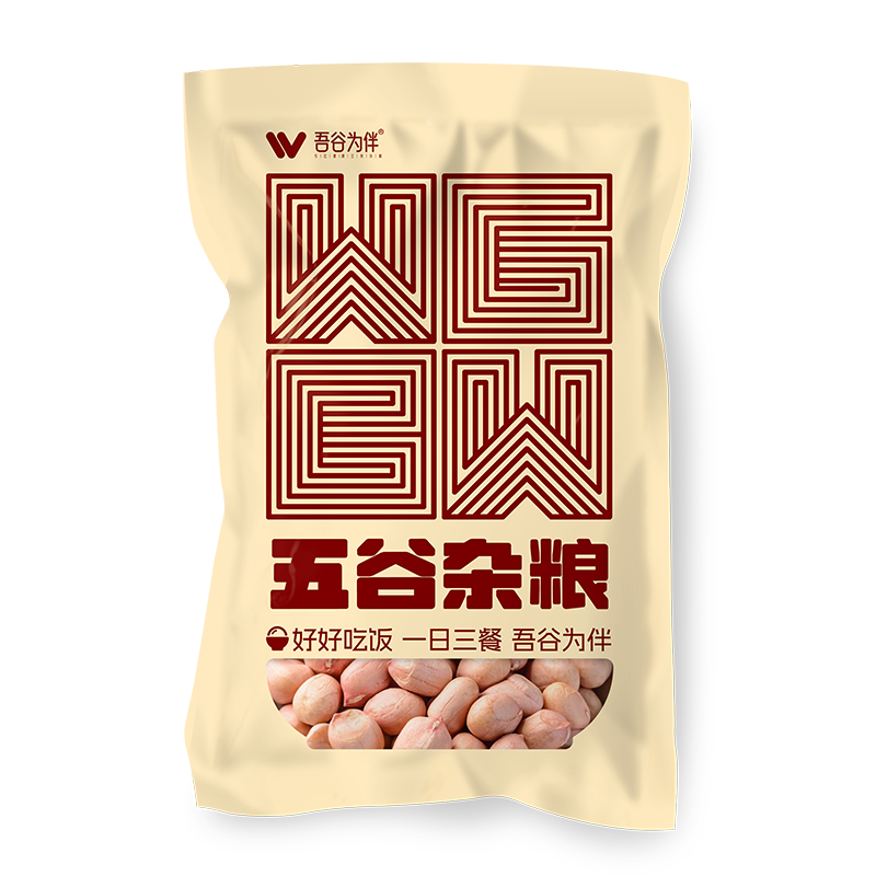 吾谷为伴白沙花生1.6斤 白皮花生 花生米 花生仁 水煮凉拌 杂粮粗粮