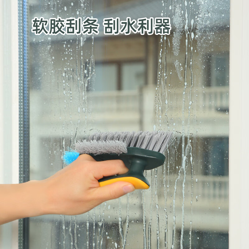 【优选】家用多功能缝隙刷浴室刷地缝刷刮刷一体浴室墙角缝隙厕所 墨绿色（1个装）