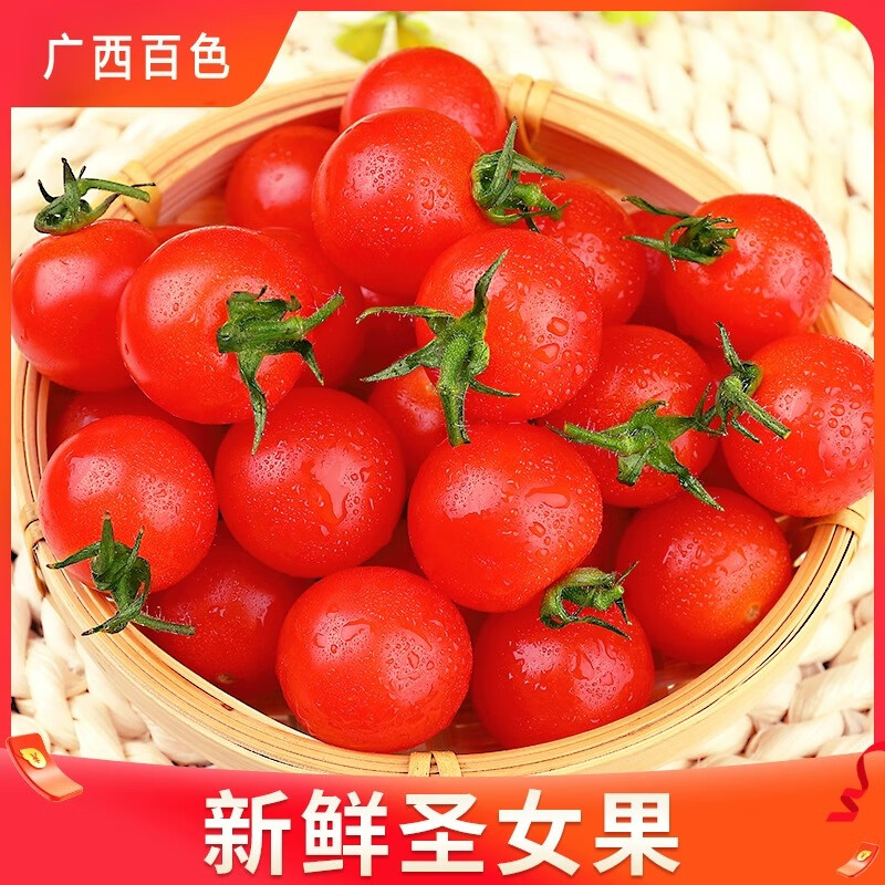 北森南屿广西百色新鲜圣女果千禧小番茄子弹头酸甜多汁包邮 圣女果带箱5斤