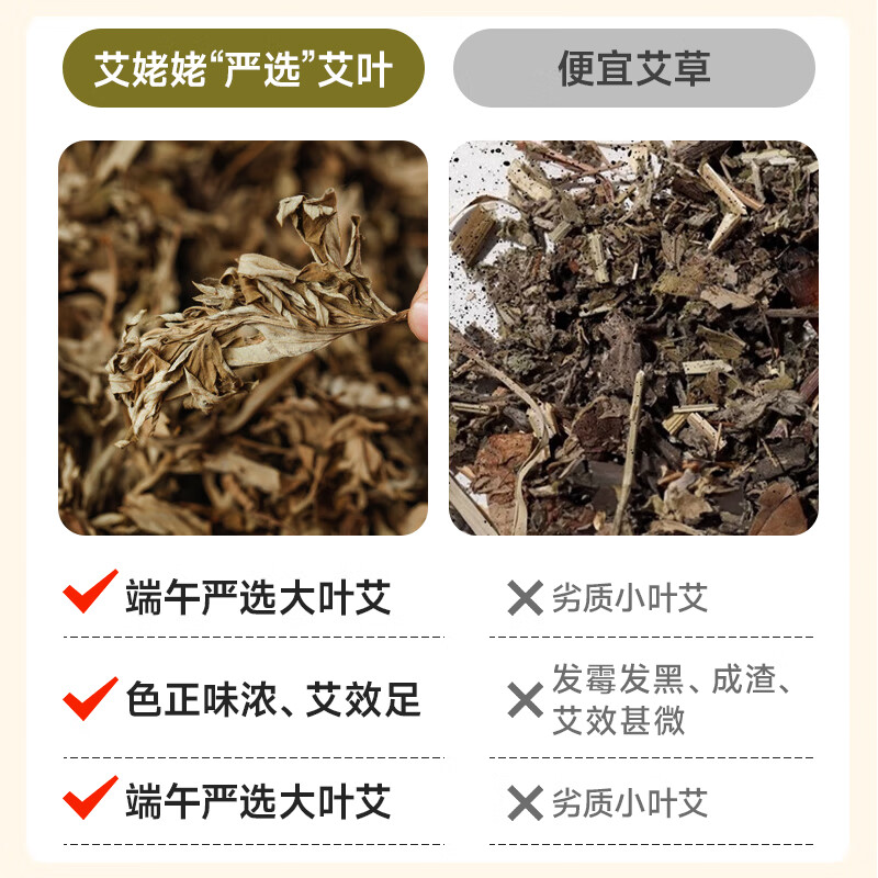艾姥姥蕲春艾叶500g泡脚泡澡月子发汗产妇洗头艾草叶去寒湿男女老幼通用 艾叶500g袋*3袋泡脚泡澡除湿气