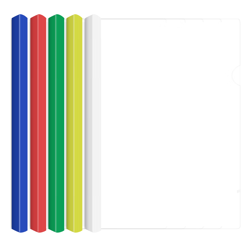 西瑪(SIMAA)A4透明拉桿夾/抽桿夾/報告夾/文件夾 25mm大背寬簡(jiǎn)歷報告夾 學(xué)生考試收納彩色 5只裝6152