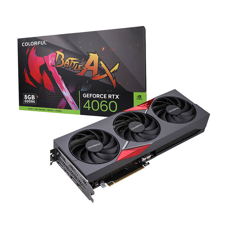 七彩虹（Colorful）豪华战斧GeForce RTX 4060 8GB DLSS 3 电竞光追游戏设计电脑显卡 8GB
