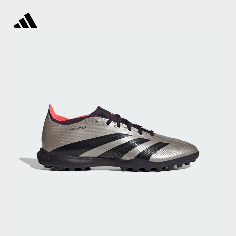 adidas PREDATOR LEAGUE TF人造草地/室外硬地碎钉足球鞋阿迪达斯 金属银灰色/黑色/漩涡荧光红 42.5