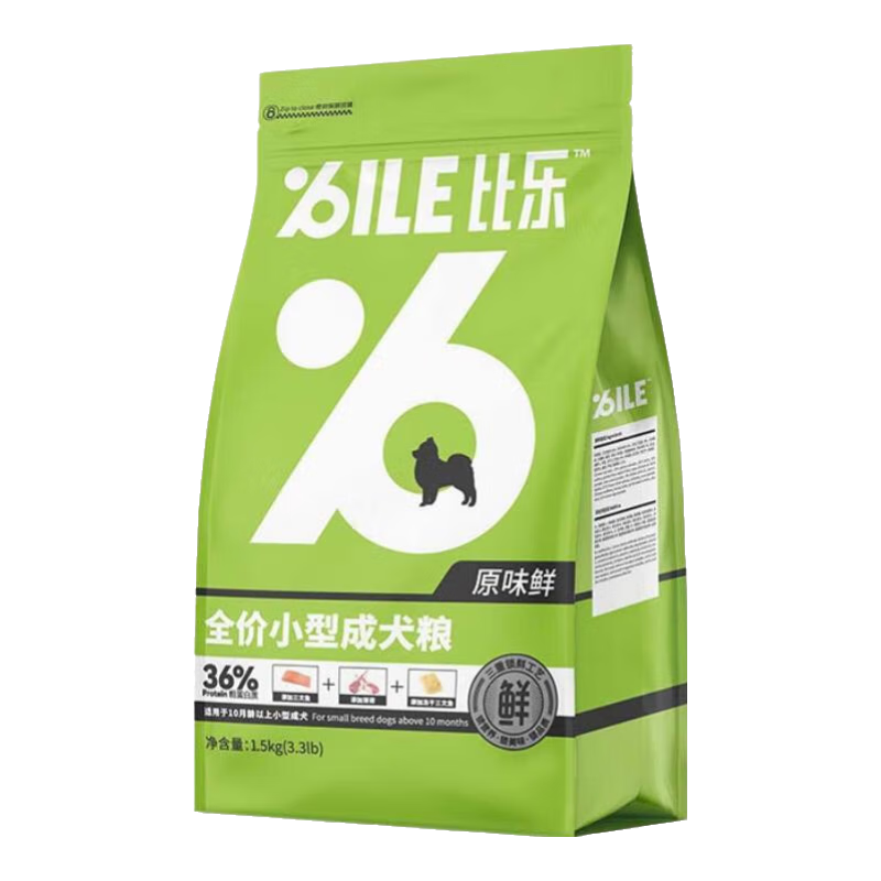 比乐原味鲜低敏0谷物配方全价小型中大型犬全阶段冻干狗粮 全价小型成犬1.5kg