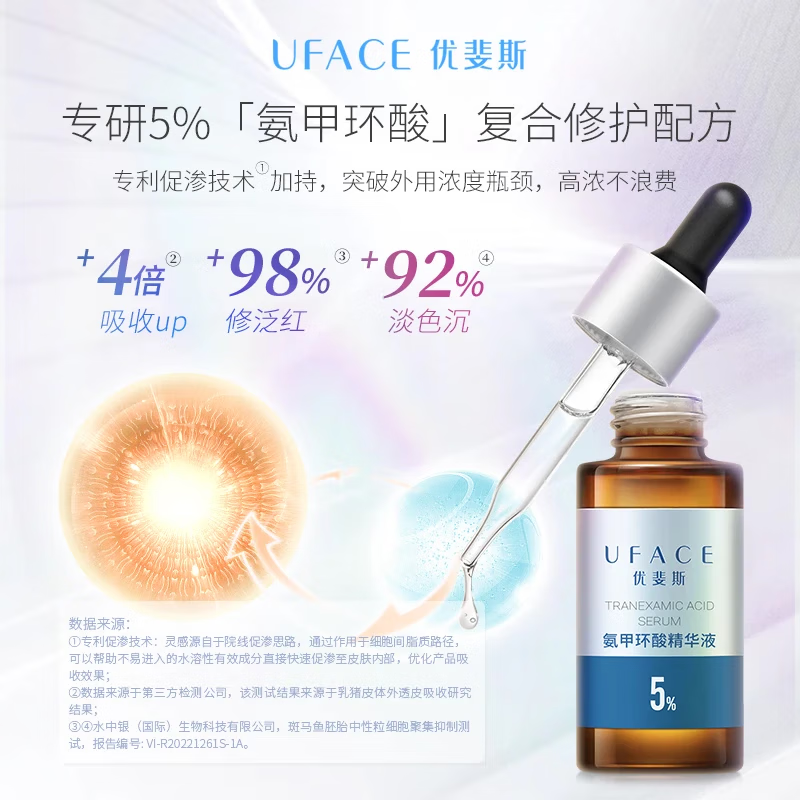 优斐斯项目后黄金7天修红防反黑体验套组喷雾+精华+面霜氨甲环酸 氨甲环酸10ml+面霜15g+喷雾50ml