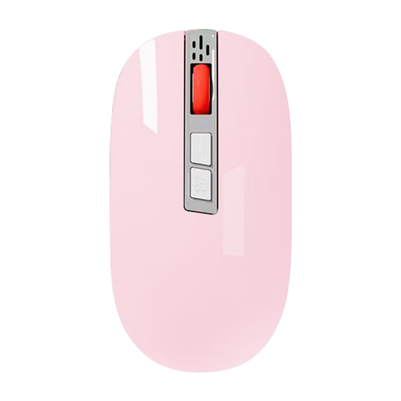 魅特AI智能语音鼠标MT10 一键创作智能生成PPT办公蓝牙鼠标语音输入翻译搭载DeepSeek-R1 樱花粉