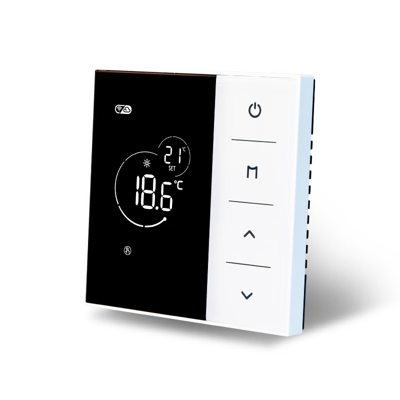 SUITTC无线WIFI智能操控20A大负载可调节温度暗装明装优家8729代替 6627黑灰色已接入米家暗装款