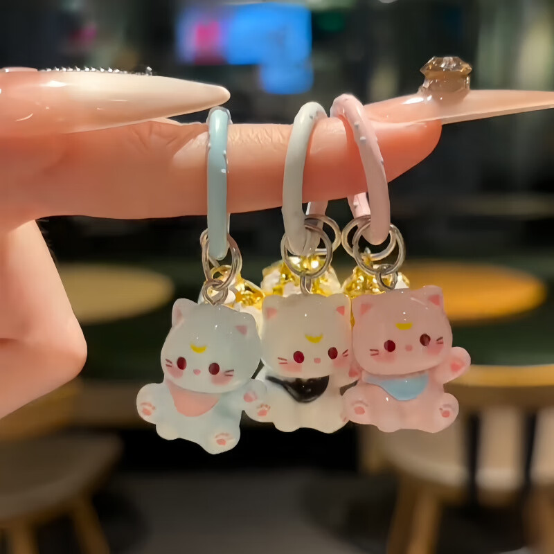小貓鑰匙扣小巧 迷你小貓鈴鐺掛飾ins風(fēng)鑰匙扣閨蜜 裝【款式備注默認(rèn)隨機(jī)發(fā)】 3個(gè)