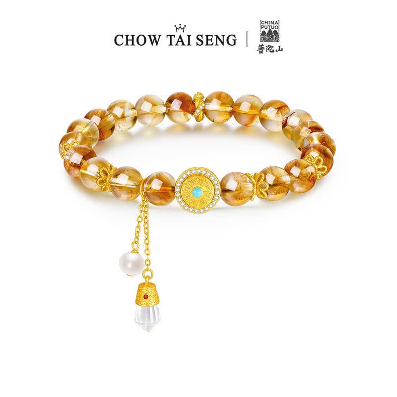 周大生八瑞吉相s925银饰黄水晶手串招财手链送女友送男友生日礼物 黄水晶手串