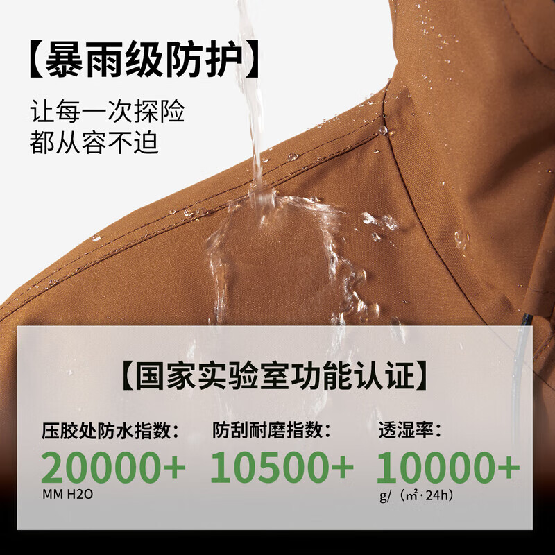 美特斯邦威25秋冬新款冲锋衣男户外运动三防抓绒三合一冲锋衣外套 浅云白 XS 160 84A