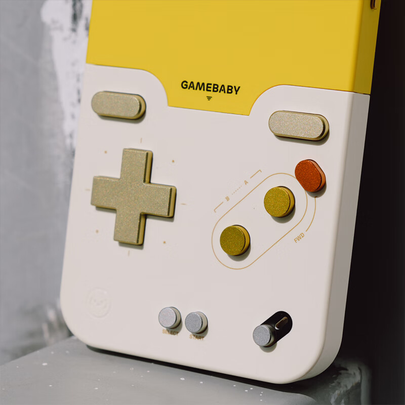 BITMOLAB苹果手机壳 游戏手柄二合一 Gamebaby苹果Phone15/16/17promax金属按键手感 掌上游戏机 保护壳 iPhone15promax黄白