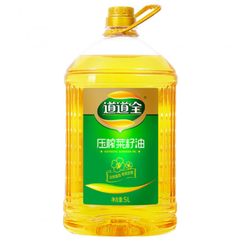 道道全壓榨菜籽油5L食用油菜籽油一級菜子 5L*1桶