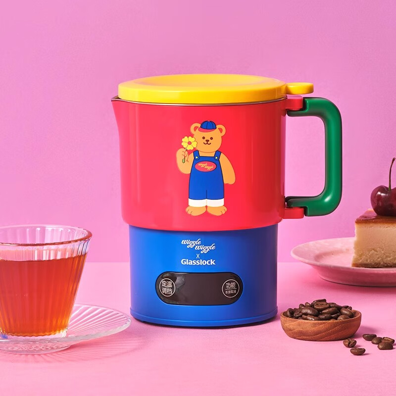 GLASSLOCK盖朗&Wiggle联名便携式烧水壶折叠烧水杯恒温电热水壶旅行 0.7L -折叠水壶联名款
