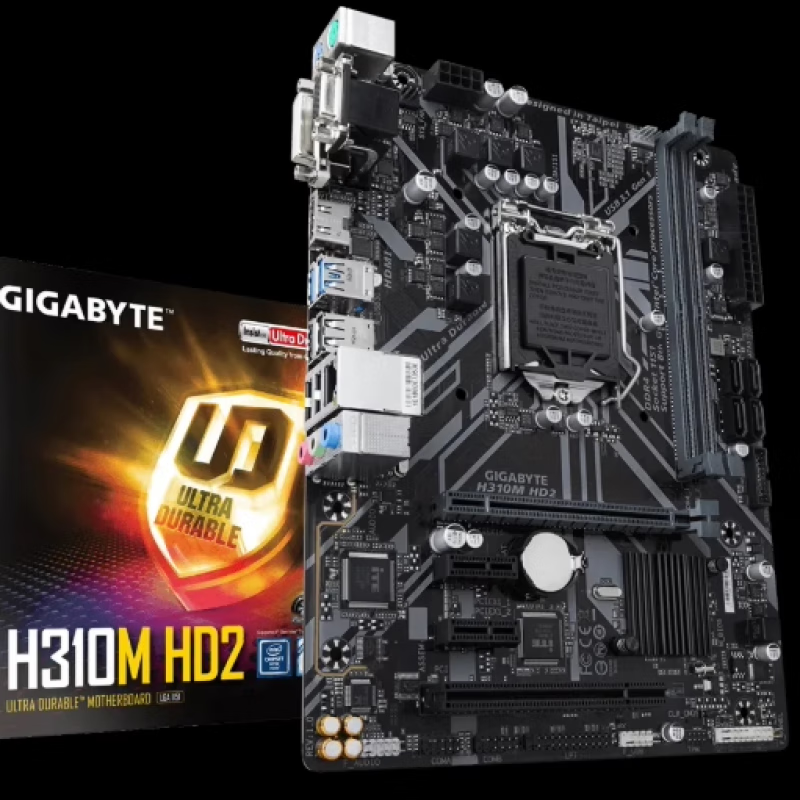 技嘉新到 现货 Gigabyte/技嘉 H310M HD2 支持8 9代CPU HDMI PCI 插槽