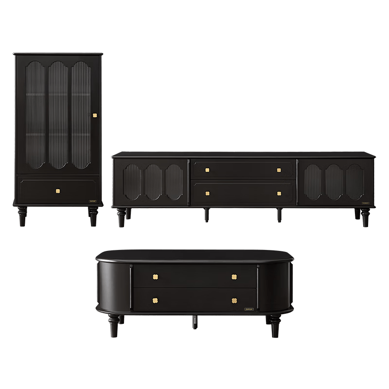 全友家居 美式复古茶几电视柜组合客厅新款高端大气收纳储物置物柜