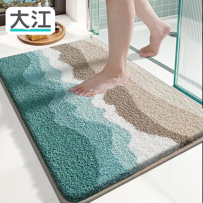 大江地垫浴室脚垫 卫生间门口吸水地垫卫浴厕所防滑垫40x60cm