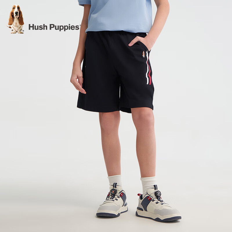 暇步士（Hush Puppies）童装儿童男大童夏季新款时尚简约活力休闲男童五分裤 藏蓝 140