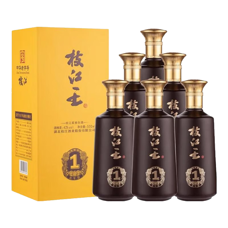 枝江真年份1 42度浓香型白酒 纯粮食酒 42%vol 500mL 6瓶