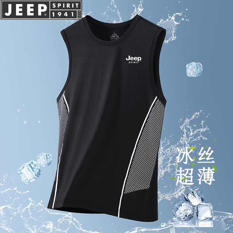 ���ڲ�����JEEP SPIRIT�������䱳��T�����ļ���˿�ٸɻ����˶��������з������Բ�� ��ɫ XL ������125-140�