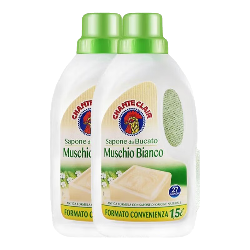 大公雞管家洗衣液衣物去漬皂液正品溫和手洗機(jī)洗洗滌劑持久留香1500ml 白苔香1500ml*2瓶