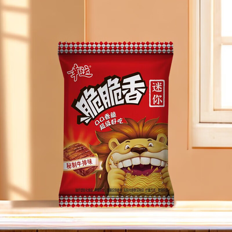 幸运方便面脆脆香干脆面休闲零食整箱批发干吃面小吃 秘制牛排味30袋【整箱】