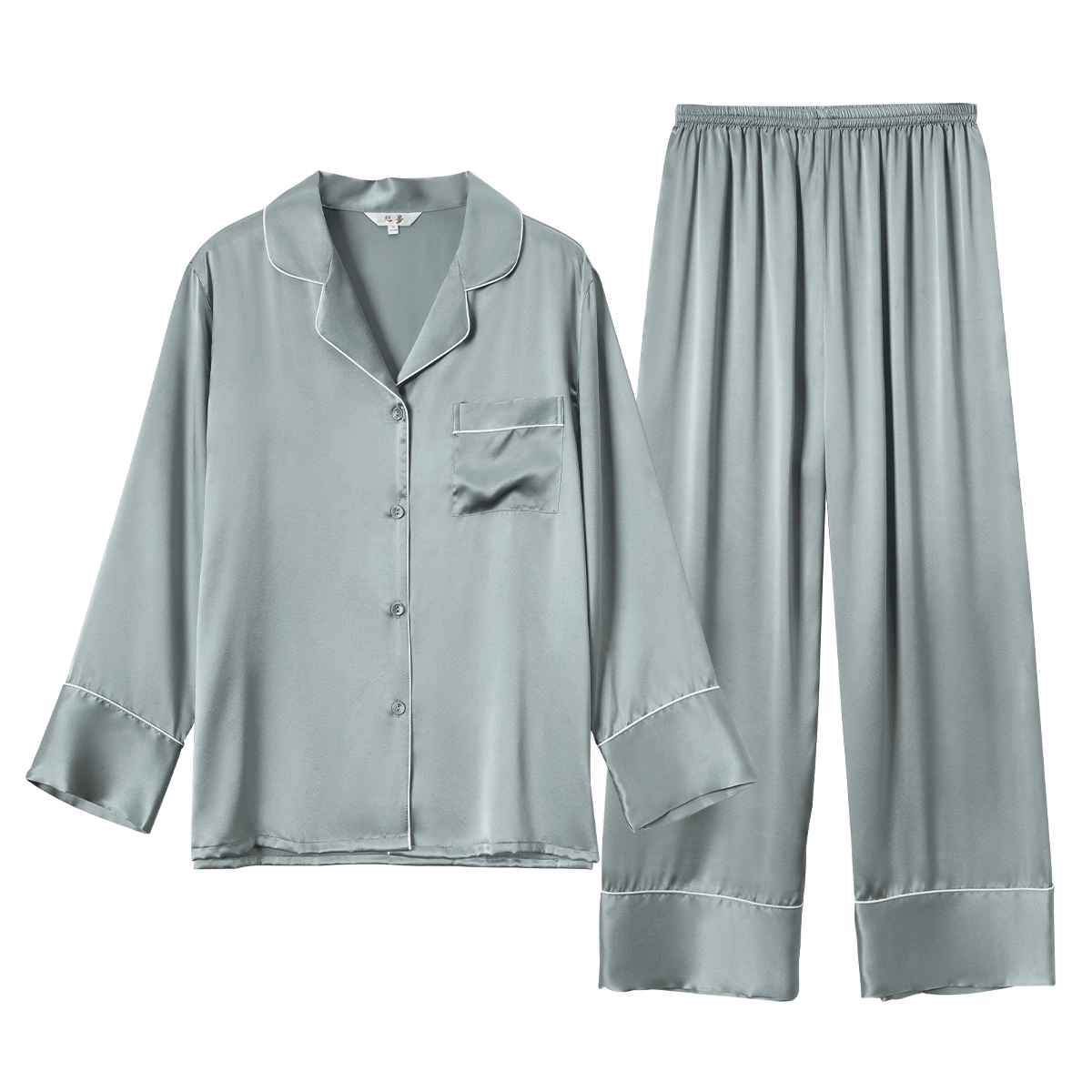 絲界真絲睡衣女100%桑蠶絲簡(jiǎn)約純色情侶絲綢家居服絲綢套裝節日禮物