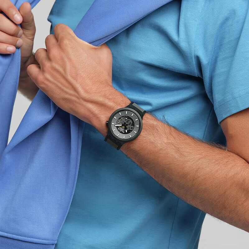 斯沃琪（Swatch）瑞士手表 黑夜繁星 男女时尚石英手表 黑夜繁星 SB05B113 47mm