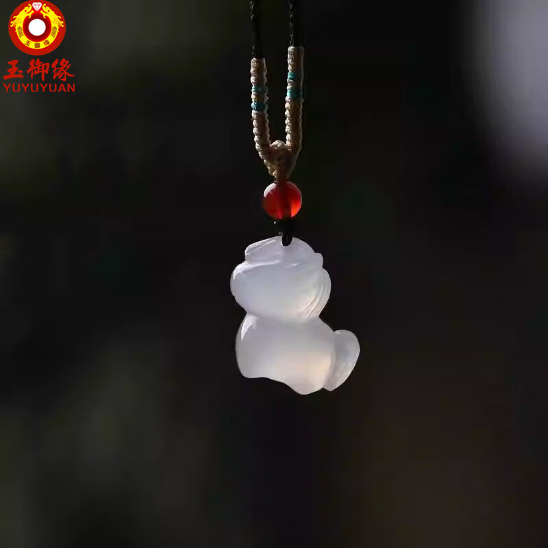 玉御缘原创【马到成功】白冰荔枝冻马吊坠带绳子本命年玛瑙十二生肖礼物