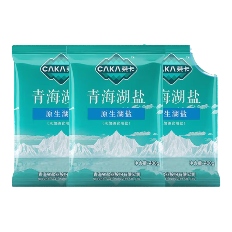 茶卡青海湖盐原生湖盐未加碘食用盐食盐零添加无抗结剂400g/袋 未加碘原生湖盐400g*6包