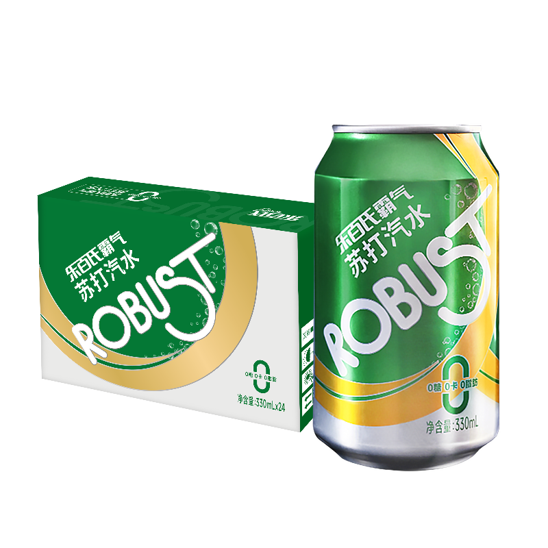 乐百氏霸气苏打水气泡水汽水无糖0卡0脂原味调酒即饮330ml罐整箱 330ml*24罐(2倍汽量，即饮调配皆