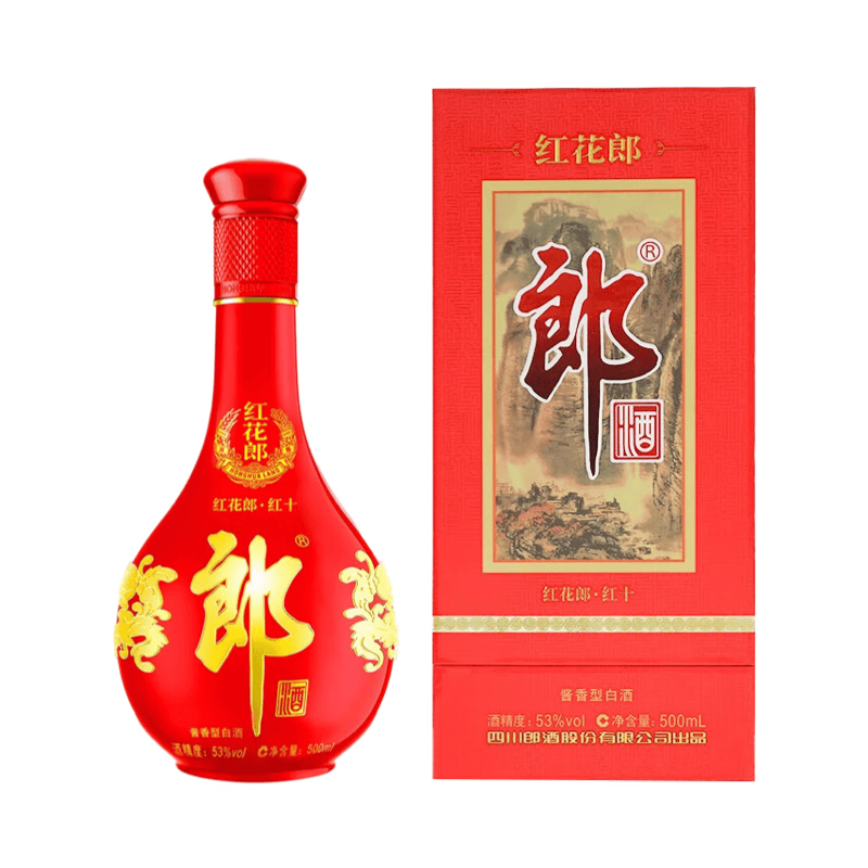 郎酒2016红花郎10酱香型白酒礼盒装 郎酒红十 老年份收藏品鉴 53度 500mL 1瓶