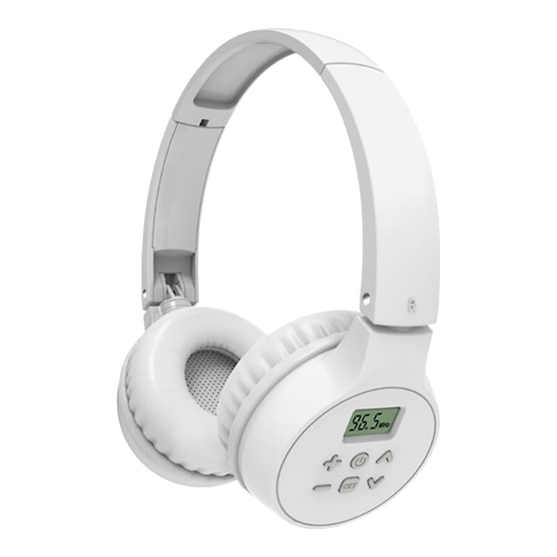 艾本【當(dāng)/次日達(dá)】英語四六級聽力耳機(jī)大學(xué)生四六級調(diào)頻FM收音機(jī)頭戴式藍(lán)牙耳機(jī)專四專八聽力考試耳機(jī) C201PRO電池款白【專業(yè)考試】 標(biāo)配耳機(jī)（考試專用/考試不需要帶麥線）