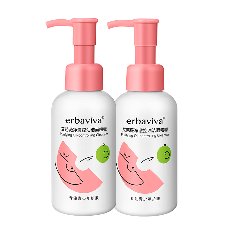 艾芭薇（Erbaviva） 净澈控油洁面啫喱100g 水油平衡青少年青春期学生护肤品油皮适用 洁面啫喱（100g*2）