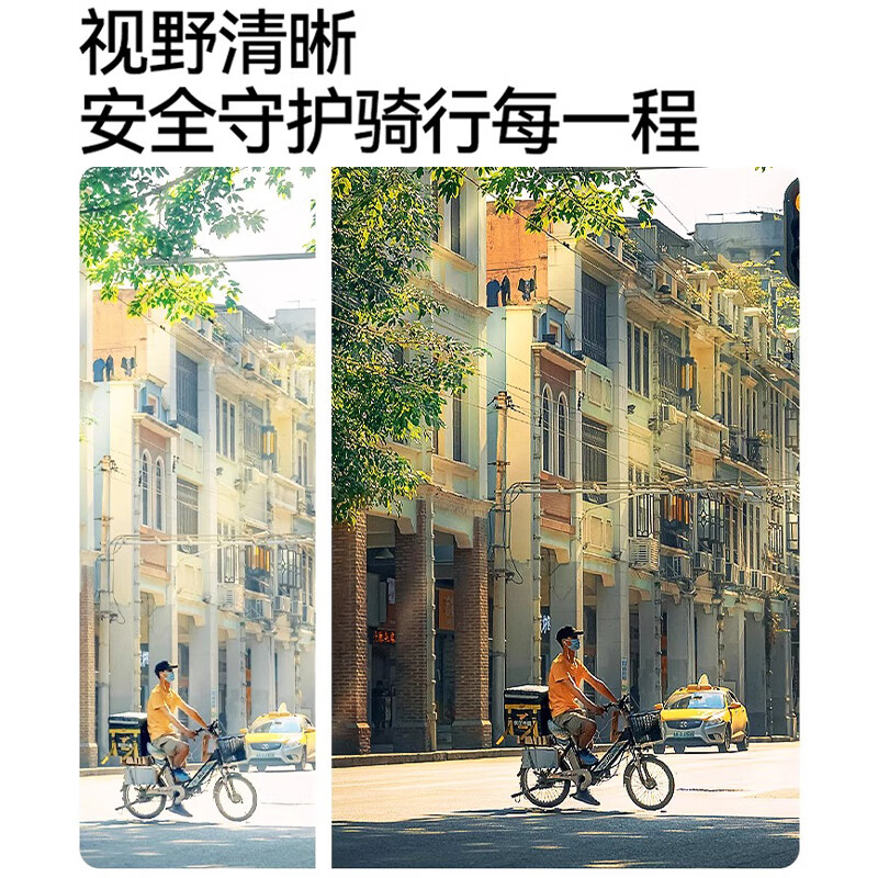 凤凰骑行眼镜女日夜可用防风近视护目镜自行车公路车变色风镜男款 白色【变色橙片】无框