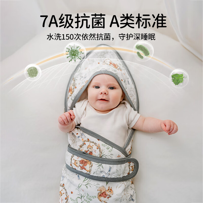 欧孕(OUYUN)包被新生儿包单0-6个月婴儿襁褓包巾新生宝宝专用待产包用品必备 蚕丝款-密林松鼠 85x85cm