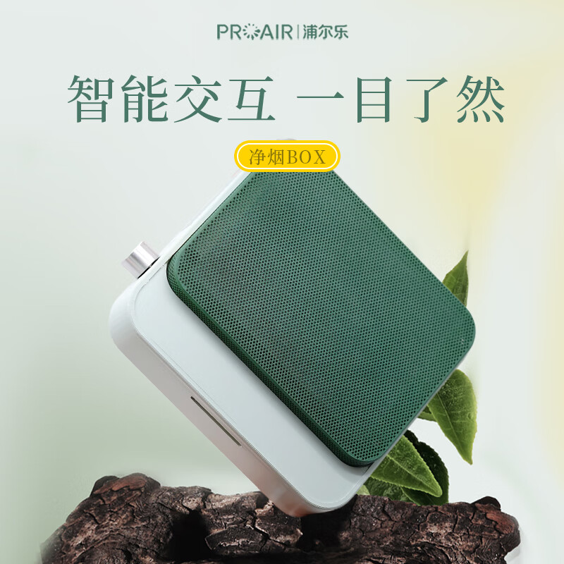 浦尔乐净化BOX桌面/车载空气净化器空气质量监测除烟等离子净化去异味家用书房办公室 净化BOX【绿色充电桌面款】