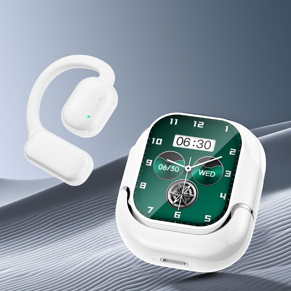 杰美惠 JMIHOWirelessBluetooth headset开放式设计无线蓝牙耳机挂耳式高清彩屏数显舒适运动跑步降噪手机通用 冰釉白【高清彩屏+超长续航】 尊贵版9D环绕音+长续航48小时