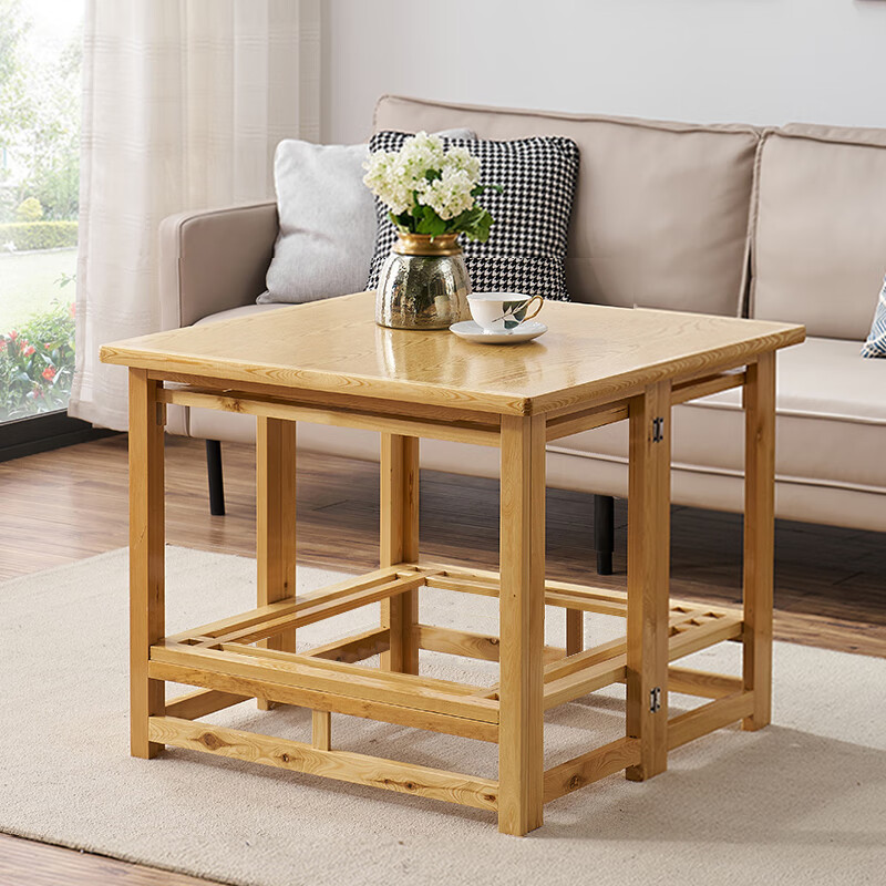 桌正方形折叠家用可折叠正长方形实木烤火架多功能简易冬季楠竹取暖桌