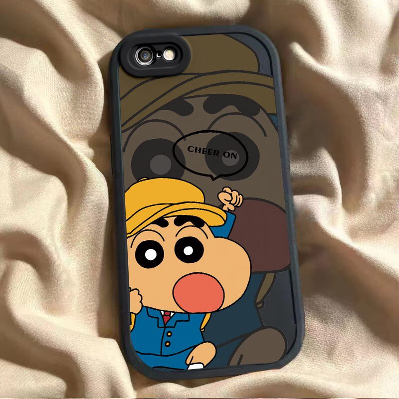 麦麦壳适用苹果6splus手机壳苹果6外壳iPhone6全包防摔保护套平果6s软 小胖妞-黑色帽子小新 iPhone6