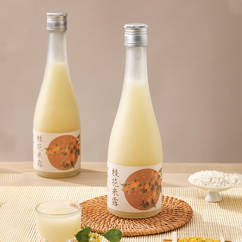 浙一家帅农鸟哥同款米酒鲜浊米酒6度糯米酒甜酒低度醪糟月子酒甜酒瓶装 0.5度 375mL 1瓶 （桂花米露）