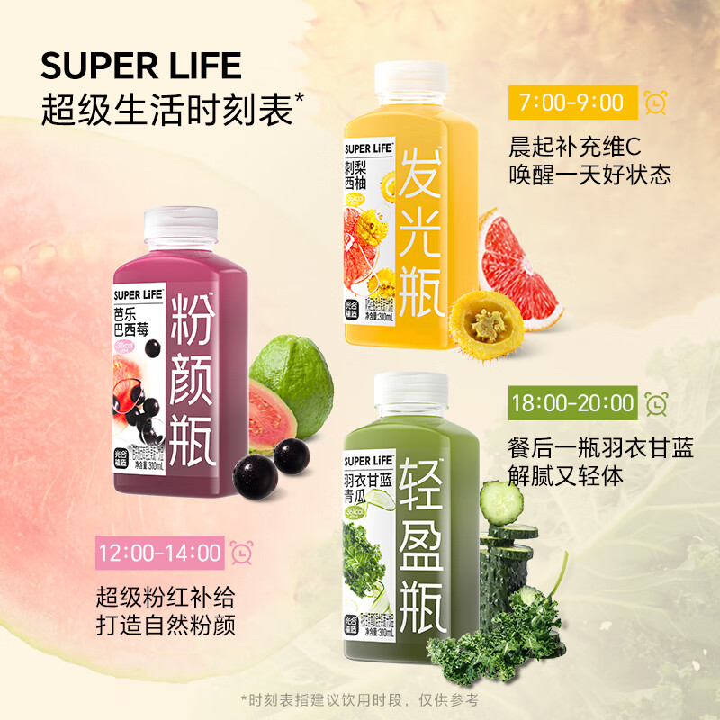 ���ֲ��SUPER LIFE��Ϲ���֭�������¸��������������310ml ����/����/��ӯ��2ƿ 29.9Ԫ
