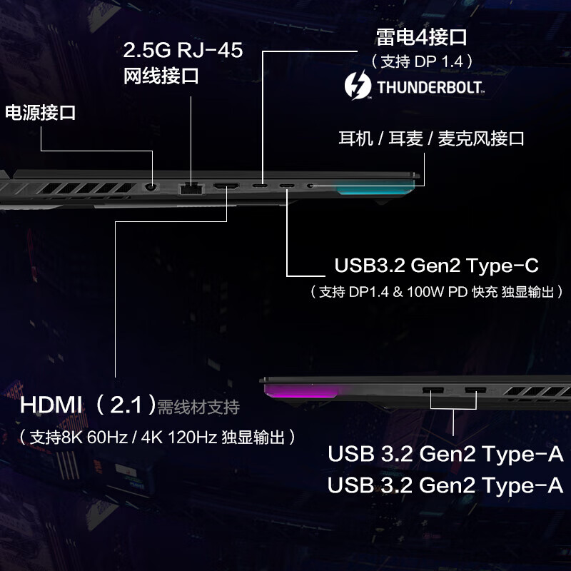 ROG枪神8 Plus超竞版华硕笔记本电脑二手 电竞游戏本 2.5K星云屏240HzP3广色域98新 枪神8P超竞版i9-14代-4090-64G+2T
