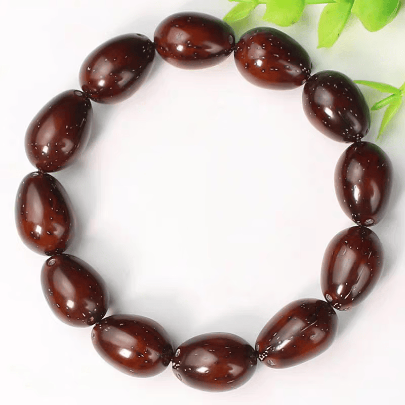 鼠招财鼠三眼菩提手串正圆光珠男女菩提子佛珠手串女神节礼物 枣珠